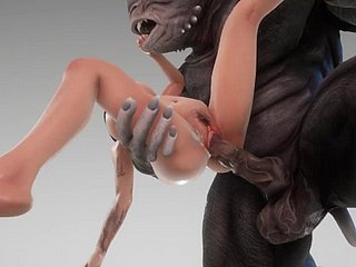 Jolie fille camates avec le monstre Chunky Cock Savage 3d Porn sauvage Life
