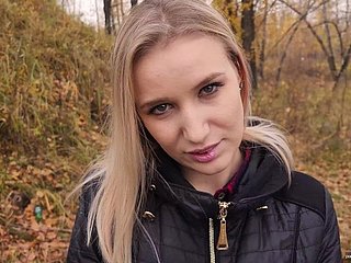 My teen stepsister loves round fellow-feeling a amour and swallow cum outdoors. - POV