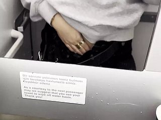 Hot I masturbate take the toilets of the aircraft - Jasmine SweetArabic