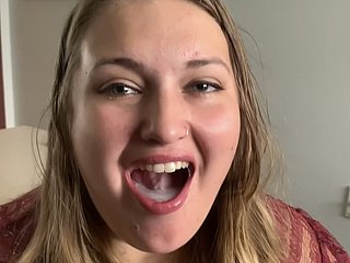 Wed Swallows Cum with a Smile.  Deepthroat Blowjob, swallow with a smile!