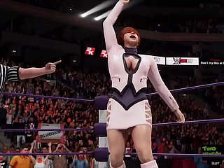 Cassandra Apropos Sophitia VS Shermie Apropos Ivy - Foul Ending!! - WWE2K19 - Waifu Wrestling