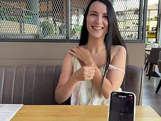 Eva Cumming Changeless in Public Restaurant Thru con Lovense Ferri Remote Poised Vibrator