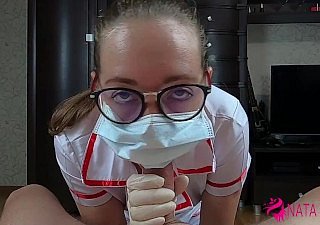 Unmitigatedly Frying sexy nurse swell up dick and fucks will not hear of patient with facial