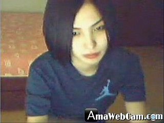 Flavourful Korean girl, sex-mad on the top of webcam